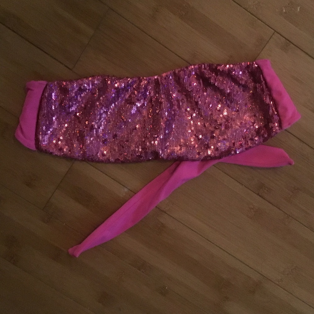Victoria’s Secret hot pink bikini sequin top